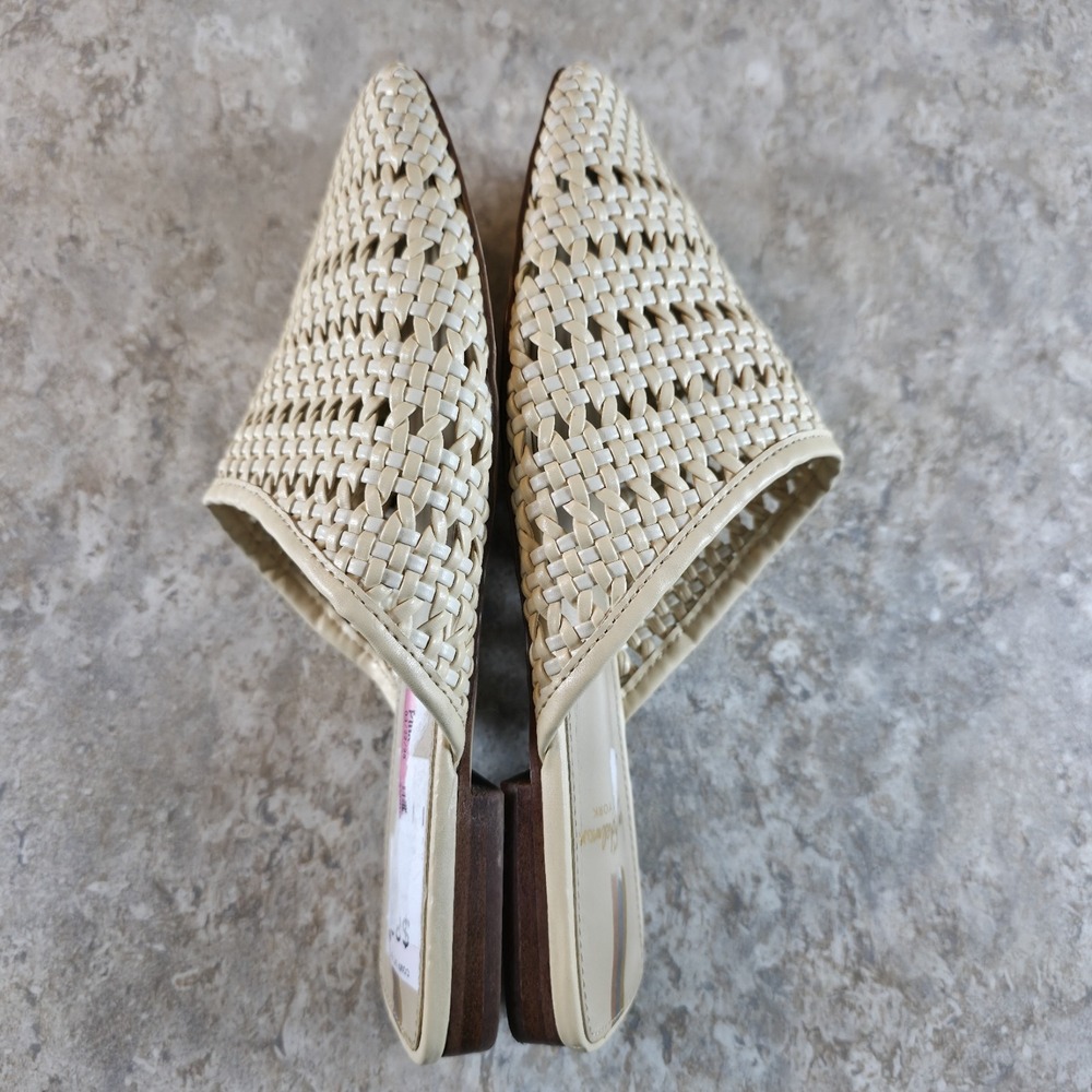 Sam Edelman Leona Mule Cream Ivory Basket Womens 5 Sandals Flats Beach Boho - Picture 4 of 7